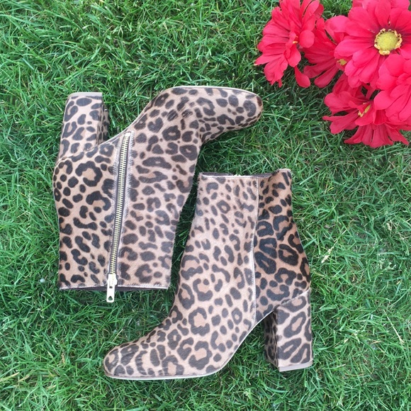 J. Crew Calf Hair Leopard Booties - Picture 3 of 5